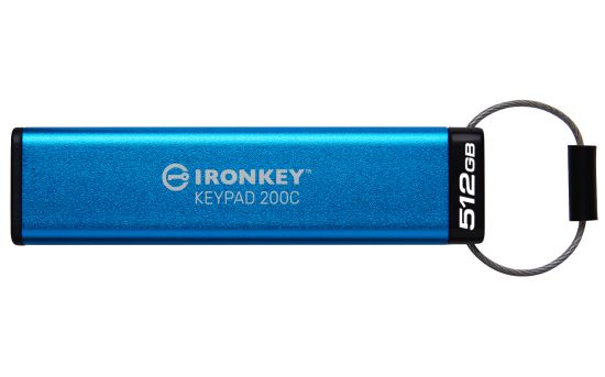 Kingston Technology IronKey Keypad 200 USB flash drive 512 GB USB Type-C 3.2 Gen 1 (3.1 Gen 1) Blue1