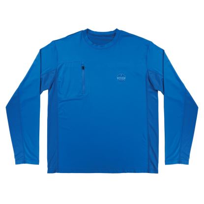 Chill-Its 6689 Cooling Long Sleeve Sun Shirt with UV Protection, Small, Blue, Ships in 1-3 Business Days1