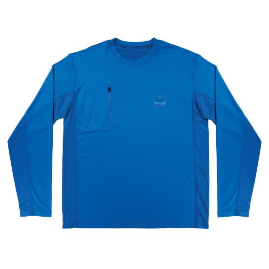 Chill-Its 6689 Cooling Long Sleeve Sun Shirt with UV Protection, Small, Blue, Ships in 1-3 Business Days1