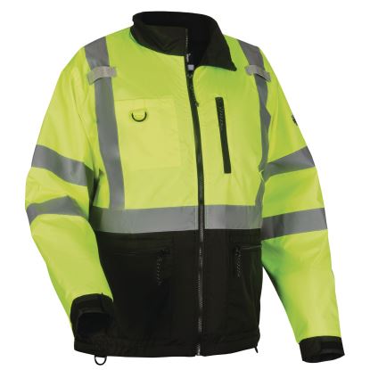 GloWear 8351 Class 3 Hi-Vis Windbreaker Water-Resistant Jacket, X-Large, Lime, Ships in 1-3 Business Days1