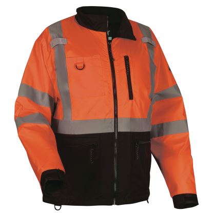 GloWear 8351 Class 3 Hi-Vis Windbreaker Water-Resistant Jacket, X-Large, Orange, Ships in 1-3 Business Days1