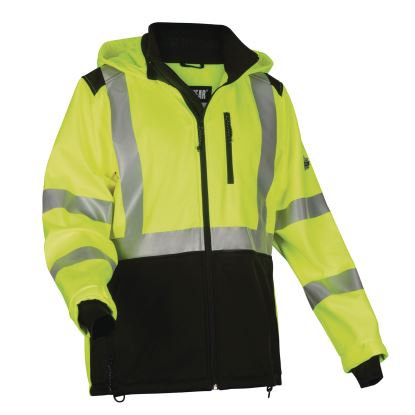GloWear 8353 Class 3 Hi-Vis Softshell Water-Resistant Jacket, Small, Lime, Ships in 1-3 Business Days1