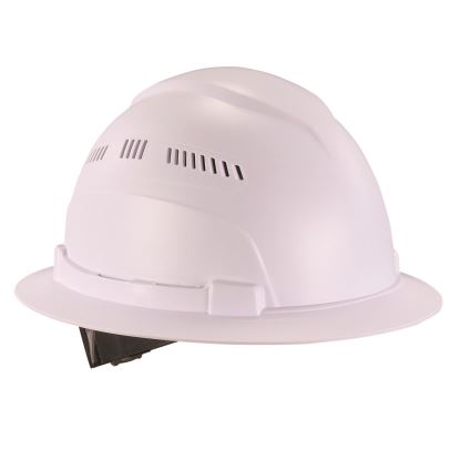 Skullerz 8968 Class C Lightweight Full Brim Hard Hat, Adjustable Venting, 6-pt Rachet Suspension, White,Ships in 1-3 Bus Days1