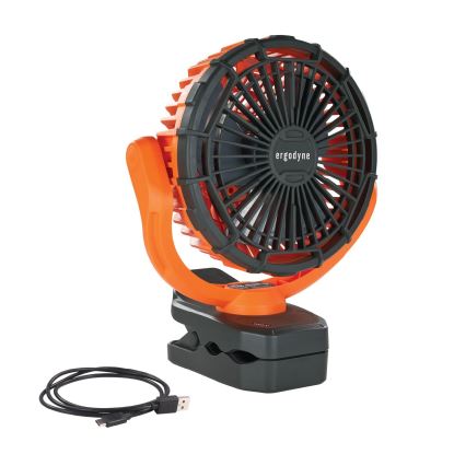 Chill-Its 6090 Rechargeable Portable Jobsite Fan, 9.5, Orange/Black, Ships in 1-3 Business Days1