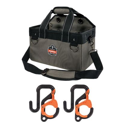 Arsenal 5846 Bucket Truck Tool Bag, Locking Aerial Bucket Hooks, 8 Comp/2 Grommet, 13 x 7.5 x 7.5, Gray,Ships in 1-3 Bus Days1