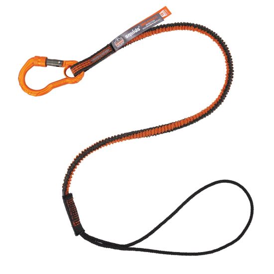 Squids 3104F(x) Tool Lanyard with Carabiner/Choke Loop, 10 lb Max Cap, 38" to 48" Long, Gray/Orange, Ships in 1-3 Bus Days1