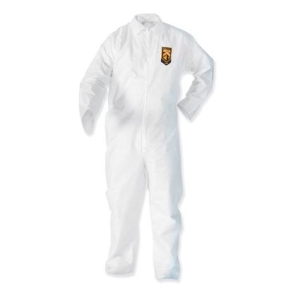 A35 Liquid and Particle Protection Coveralls, Zipper Front, Elastic Wrists and Ankles, 3X-Large, White, 25/Carton1