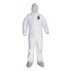 A45 Liquid/Particle Protection Surface Prep/Paint Coveralls, Hood, Elastic Wrist/Ankles, Boots, 4XL, White, 25/Carton1