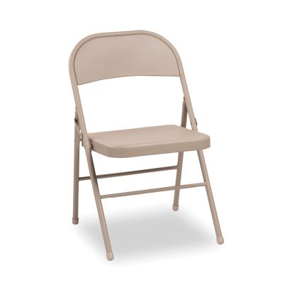 All Steel Folding Chair, Supports Up to 300 lb, 16.5" Seat Height, Tan Seat, Tan Back, Tan Base, 4/Carton1