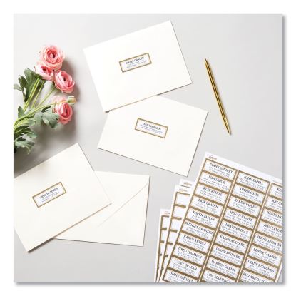 White Easy Peel Mailing Labels with Metallic Border, Inkjet/Laser Printers, 1 x 2.63, White, 30/Sheet, 10 Sheets/Pack1