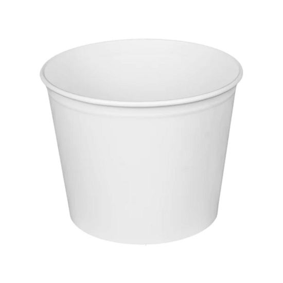 Food Bucket, 85 oz, 7.36" Dia x 6"h, White, Paper, 180/Carton1