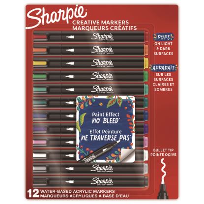 Creative Markers, Medium Bullet Tip, Assorted Colors, 12/Pack1