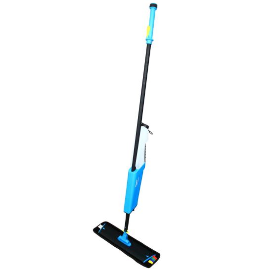 Mopster 2.0 Microfiber Bucketless Mop, 16.25 x 3.25 Blue Microfiber Head, 57" Black Aluminum Handle1