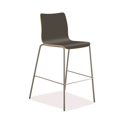Ruck Laminate Stool, Up to 300 lbs, 30" Seat Height, Charcoal Seat, Charcoal Back, Silver Base1