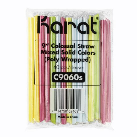 Boba Straws, 9", Assorted, 1,600/Carton1