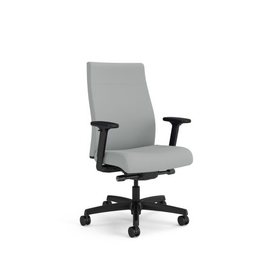 Ignition 2.0 Upholstered Mid-Back Task Chair, Up to 300 lbs, 17 to 21.5 Seat Height, Flint Seat and Back, Black Base1