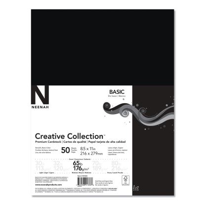 Creative Collection Premium Cardstock, 65 lb Cover Weight, 8.5 x 11, Black, 50/Pack1