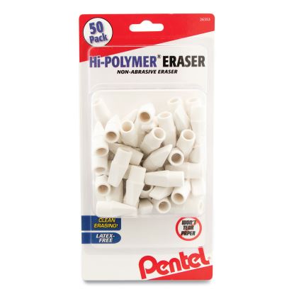 Hi-Polymer Cap Eraser, For Pencil Marks, White, 50/Pack1