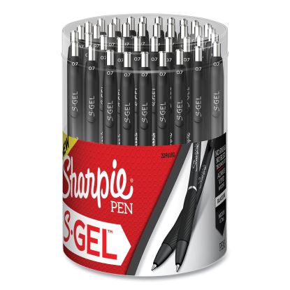 S-Gel High-Performance Gel Pen, Retractable, Medium 0.7 mm, Black Ink, Black Barrel, 36/Pack1