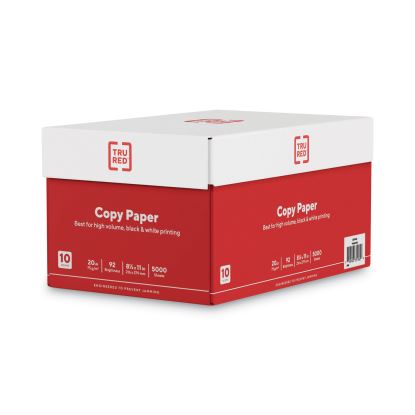Printer Paper, 92 Bright, 20 lb Bond Weight, 8.5 x 11, 500 Sheets/Ream, 10 Reams/Carton1