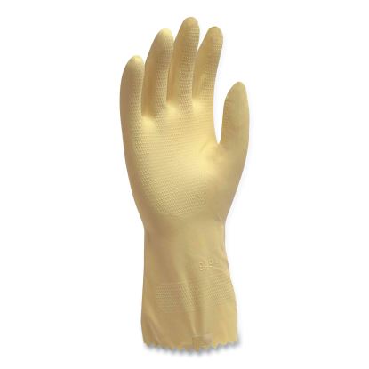 Pro L6500 Series Flock-Lined Latex Gloves, 12" Long, 15 mil, Large, Yellow, 12 Pairs1