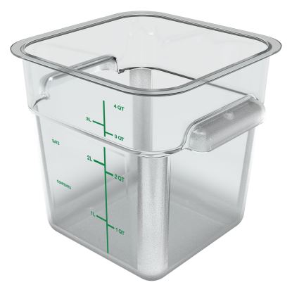 Squares Polycarbonate Food Storage Container, 4 qt, 7.13 x 7.13 x 7.29, Clear, Plastic1
