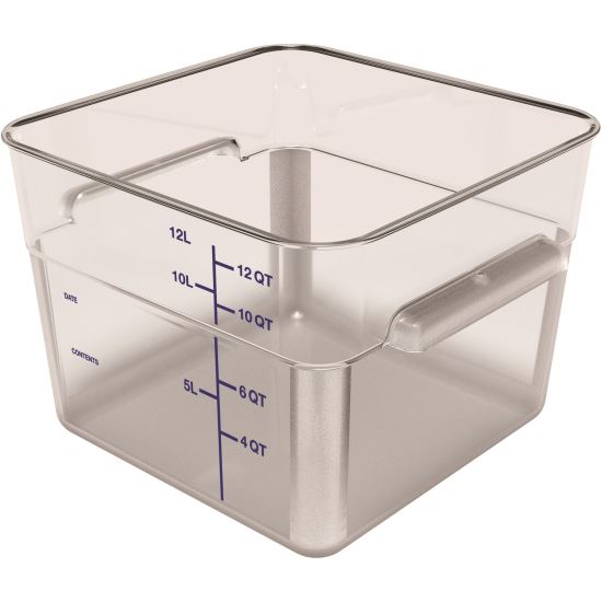 Squares Polycarbonate Food Storage Container, 12 qt, 11.13 x 11.13 x 8.25, Clear, Plastic1