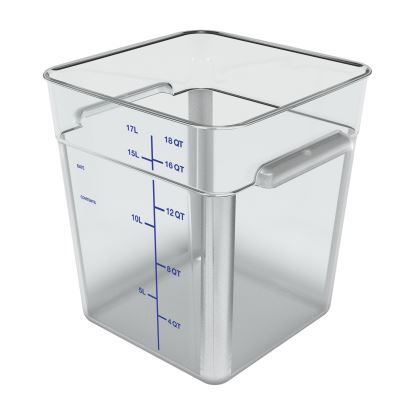 Squares Polycarbonate Food Storage Container, 18 qt, 11 13 x 11.13 x 12.58, Clear, Plastic1