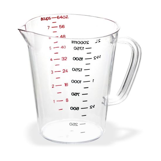 Commercial Measuring Cup, 0.5 gal, Clear1