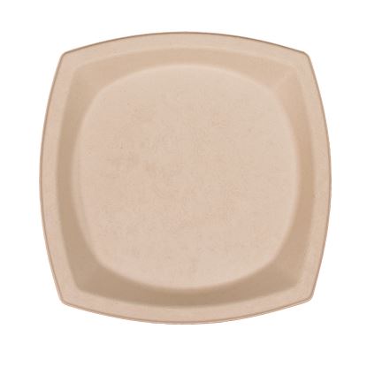 Compostable Fiber Dinnerware, ProPlanet Seal, Plate, 10 x 10, Tan, 500/Carton1