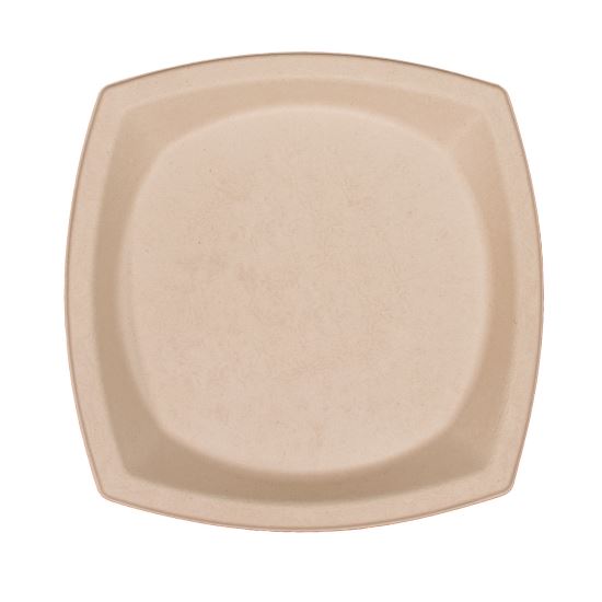 Compostable Fiber Dinnerware, ProPlanet Seal, Plate, 10 x 10, Tan, 500/Carton1