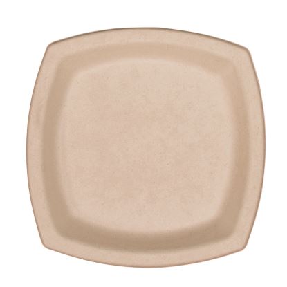 Compostable Fiber Dinnerware, ProPlanet Seal, Plate, 6.7 x 6.7, Tan, 125/Pack1