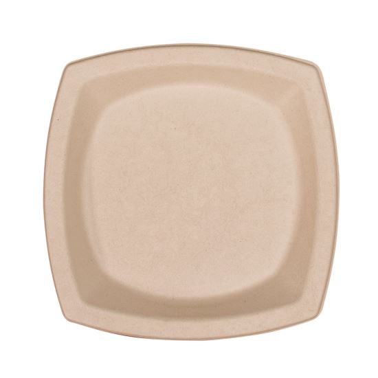 Compostable Fiber Dinnerware, ProPlanet Seal, Plate, 8.25 x 8.25, Tan, 125/Pack1