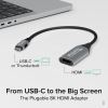 Plugable Technologies USBC-HDMI8K video cable adapter HDMI Type A (Standard) USB Type-C Aluminum, Black2