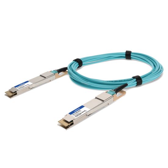 AddOn Networks AOC-D-D-400G-5M-AO fiber optic cable 196.9" (5 m) QSFP-DD Aqua color1