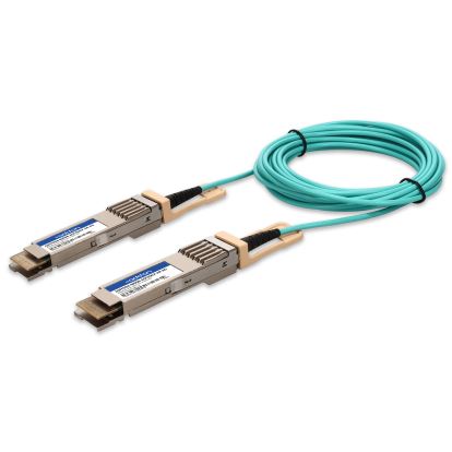 AddOn Networks QSFPDD4-400GB-AOC5MLP-AR-AO fiber optic cable 196.9" (5 m) QSFP-DD AOC OM3 Aqua color1