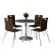 Pedestal Table with Four Espresso Jive Series Chairs, Round, 36" Dia x 29h, Graphite Nebula, Ships in 4-6 Business Days1