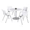 Pedestal Table with Four White Kool Series Chairs, Round, 36" Dia x 29h, Designer White, Ships in 4-6 Business Days1