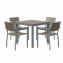 Eveleen Outdoor Patio Table with Four Mocha Powder-Coated Polymer Chairs, Square, 32", Mocha, Ships in 4-6 Business Days1