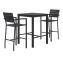 Eveleen Outdoor Bistro Patio Table with Two Black Powder-Coated Polymer Barstools, 30" Square, Black, Ships in 4-6 Bus Days1