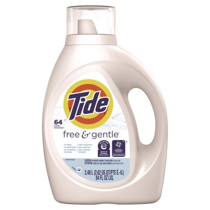 Free and Gentle Liquid Laundry Detergent, 64 Loads, 84 oz Bottle, 4/Carton1