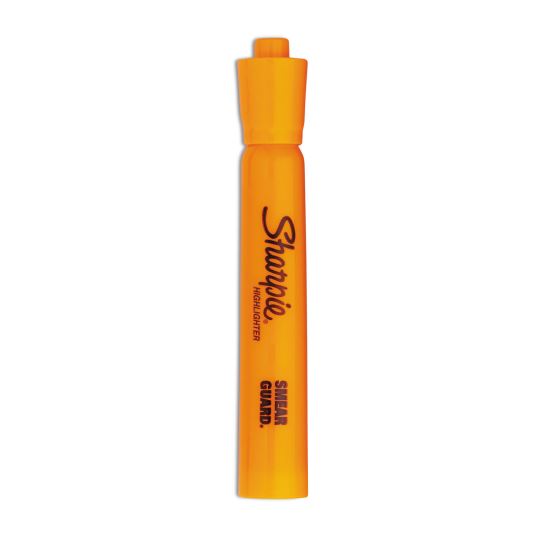 Tank Style Highlighters, Orange Ink, Chisel Tip, Orange Barrel, Dozen1