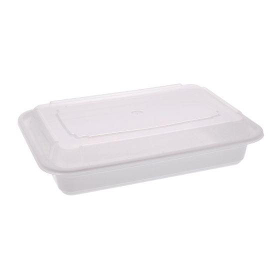 Newspring VERSAtainer Microwavable Containers, 8.8 x 6 x 2, White/Clear, Base/Lid Combo, 150/Carton1