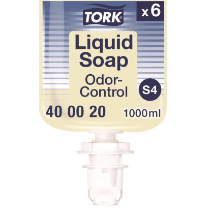 Odor-Control Hand Soap Liquid S4, Perfume Free, 1 L, 6/Carton1