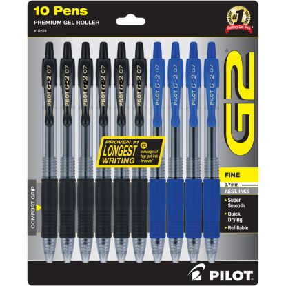 G2 Premium Gel Pen, Retractable, Fine 0.7 mm, Assorted Ink/Barrel Colors, 10/Pack1