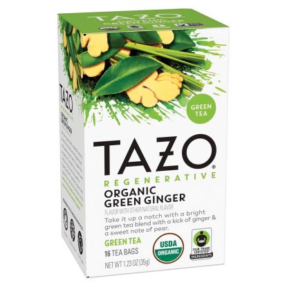 Tea Bags, Organic Green Ginger, 16/Box, 6 Boxes/Carton1