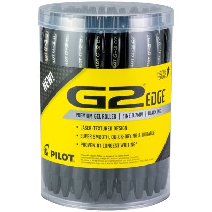 G2 Edge Premium Gel Pen, Retractable, Fine 0.7 mm, Black Ink/Barrel, 36/Pack1