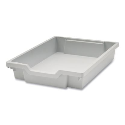 F1 Shallow Trays for Gratnells Storage Frames and Trolleys, 1 Section, 1.85 gal, 12.28" x 16.81" x 3.25", Light Gray, 8/Pack1