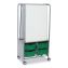 Callero MakerHub Trolley Set 01, Metal, (2) Magnetic Whiteboards, (4) F2 Deep Bins, 27.4" x 17.3" x 56.3", Silver/Grass Green1