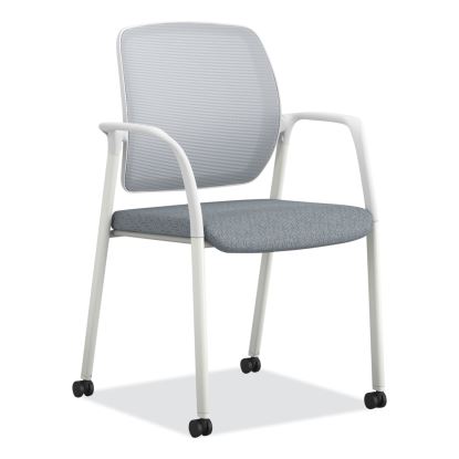 Nucleus Series Recharge Guest Chair, Supports up to 300 lb, 24.81" x 23.5" x 36.38", Basalt Seat, Fog Back, White Base1